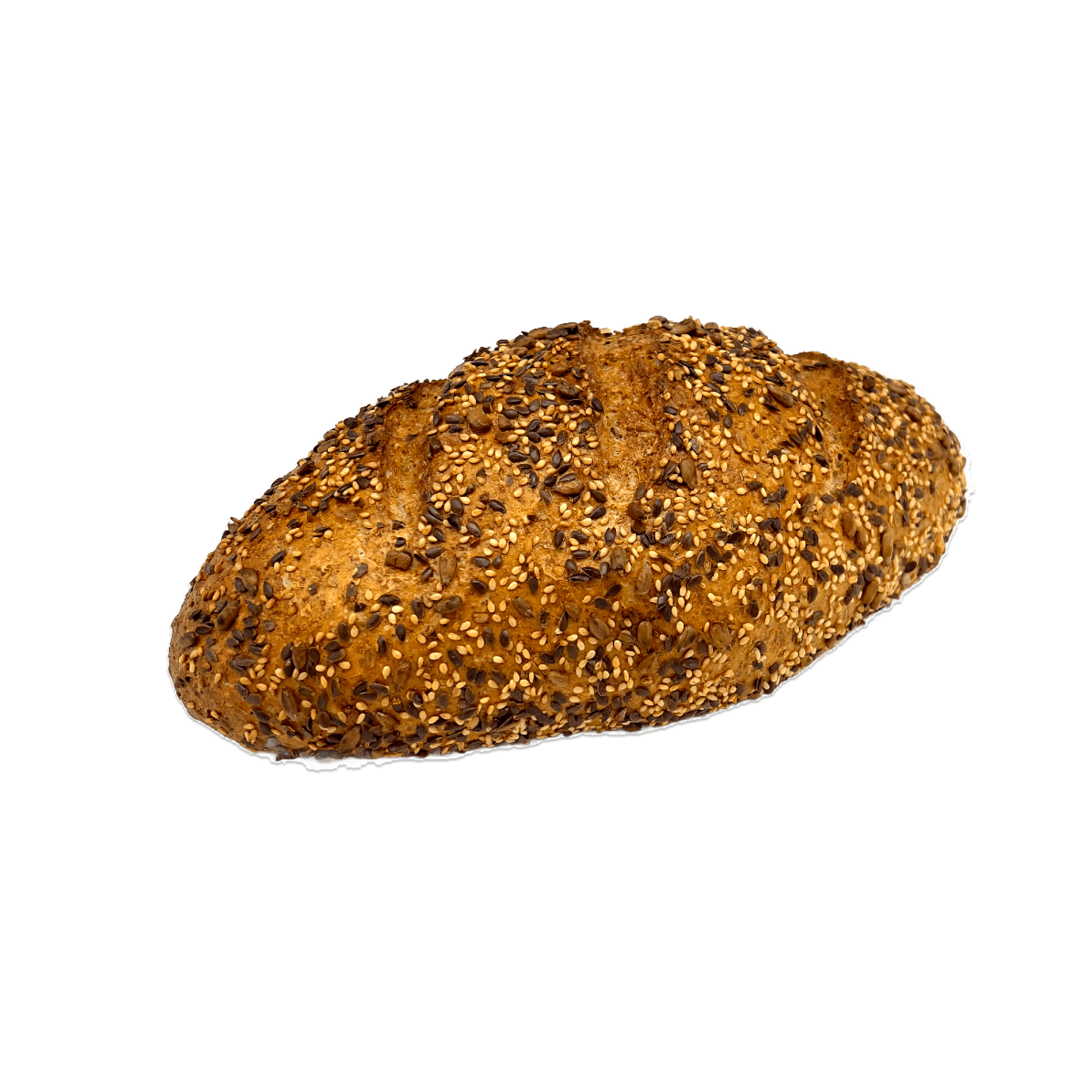 Trekornsbrød m. solsikkekerner, sesam- og hørfrø