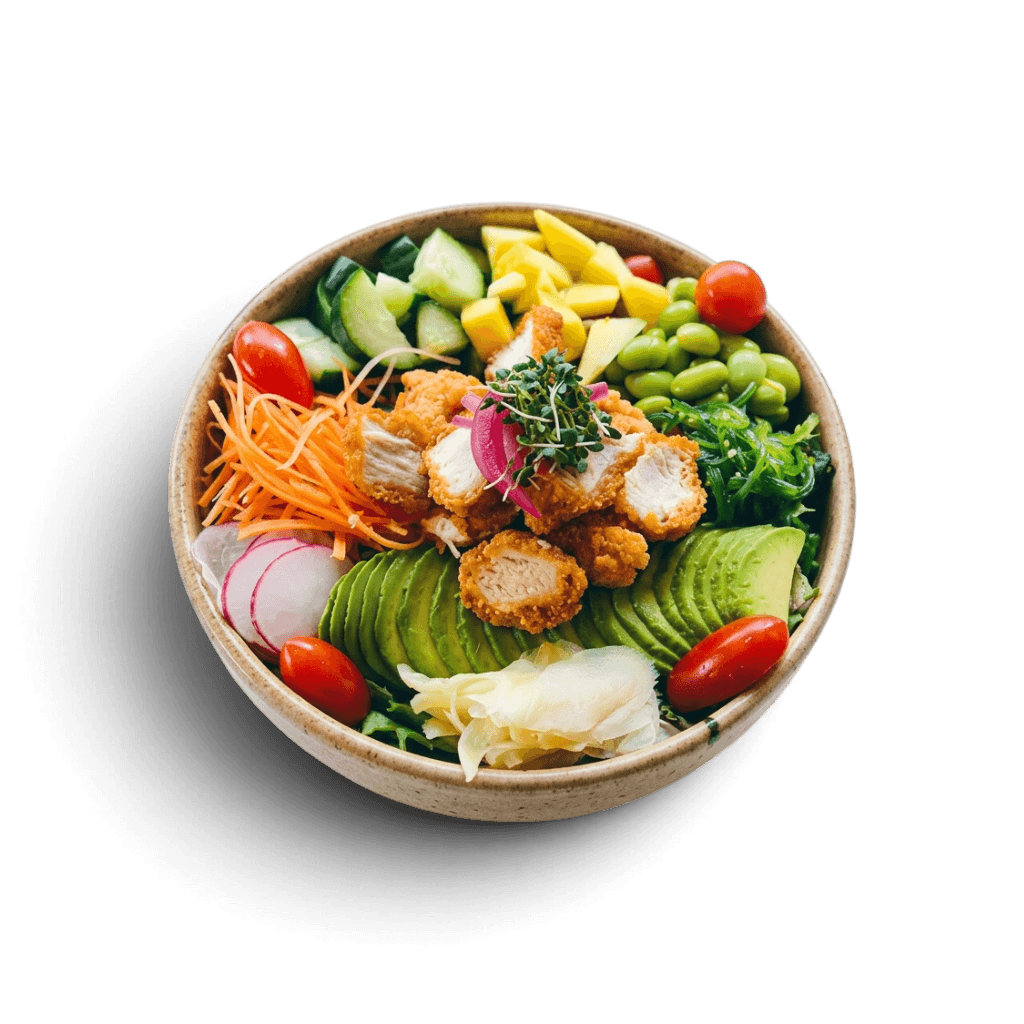 Poke Bowl Crispy Kylling