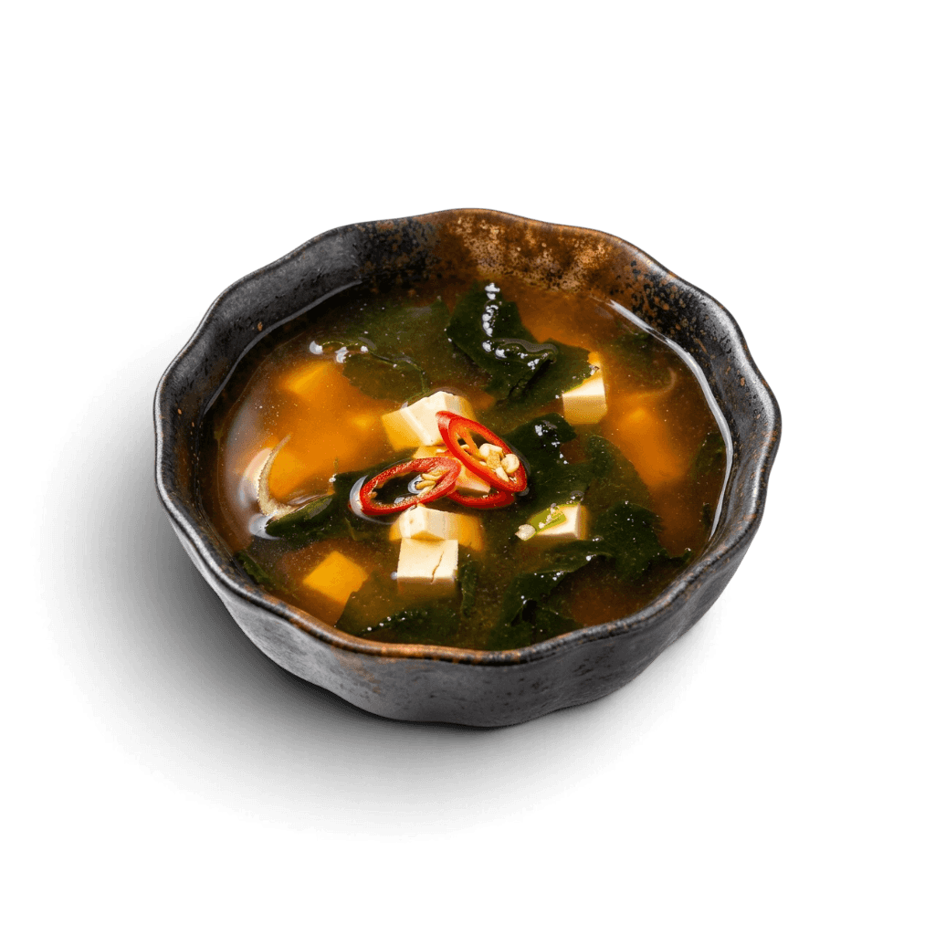 Spicy misosuppe med rejer