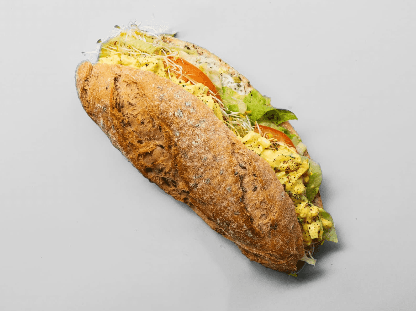 Æggesalat sandwich m/karse og karry (V)