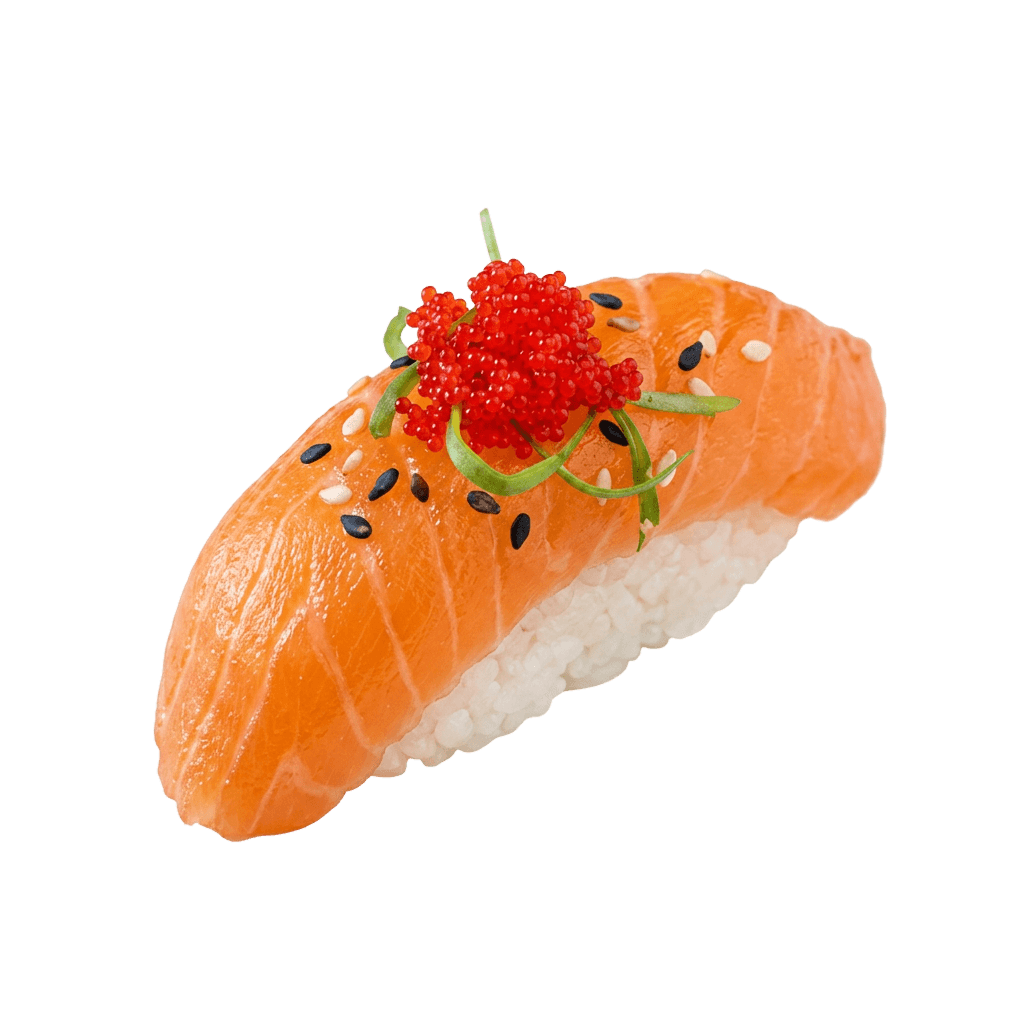 Laks med tobikko Nigiri