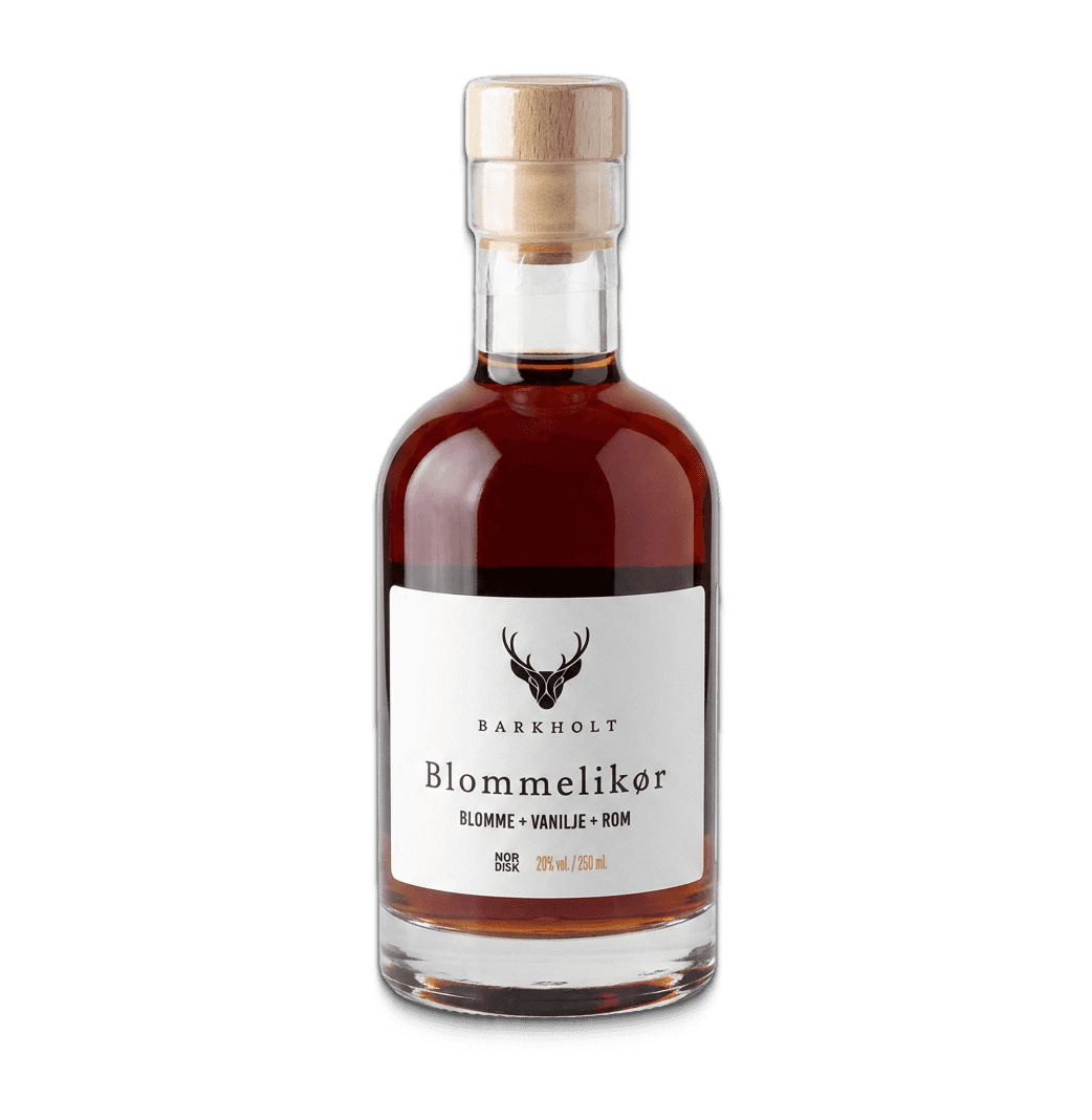 Barkholt Blommelikør – Blomme + Vanilje + Rom (Plum + Vanilla + Rum), 20% vol., 250 ml