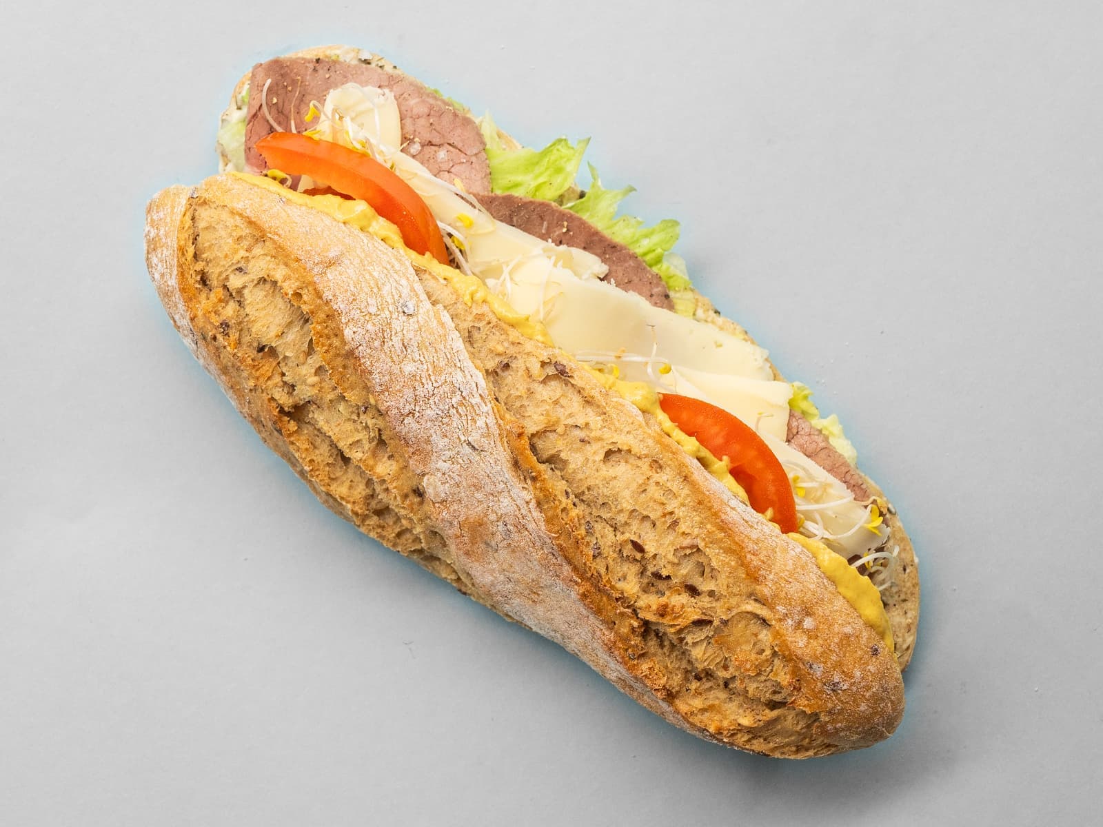 Roastbeef m/emmentaler og sennep