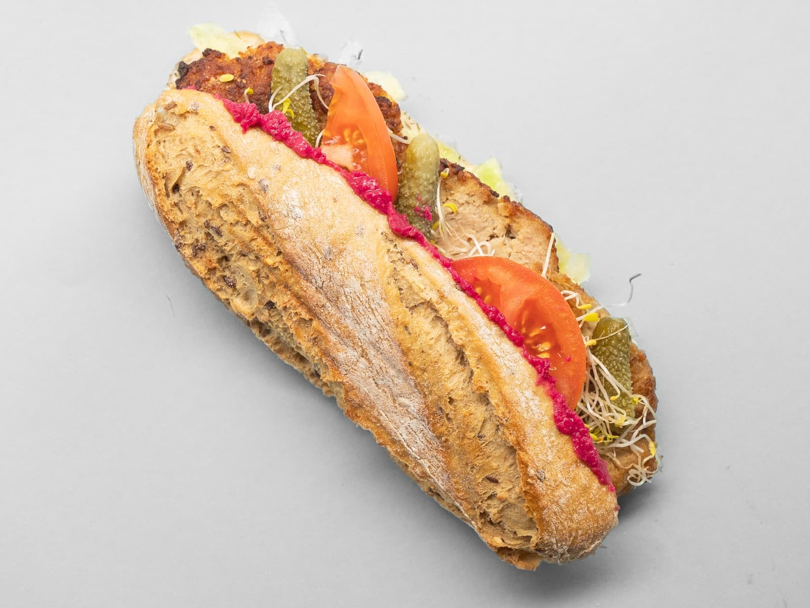 Frikadelle sandwich m/rødkålsdressing